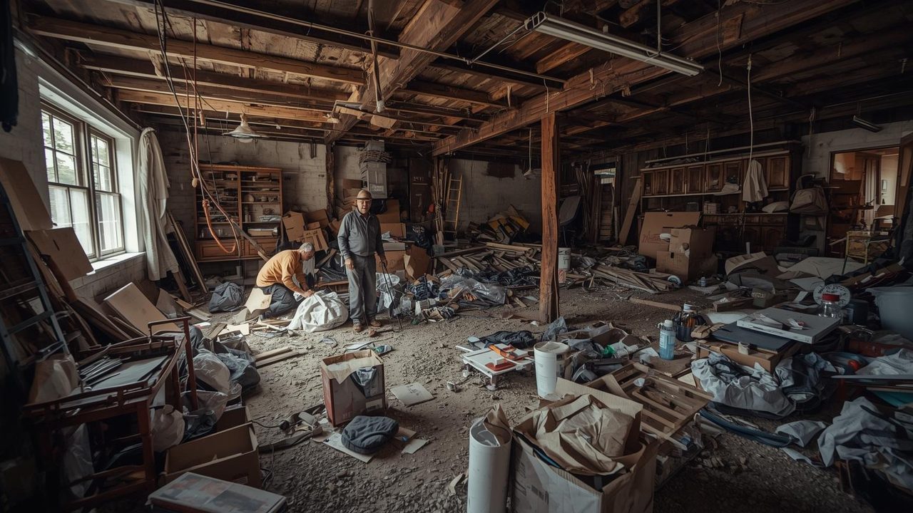 Intérieur d'une maison à débarrasser après une succession